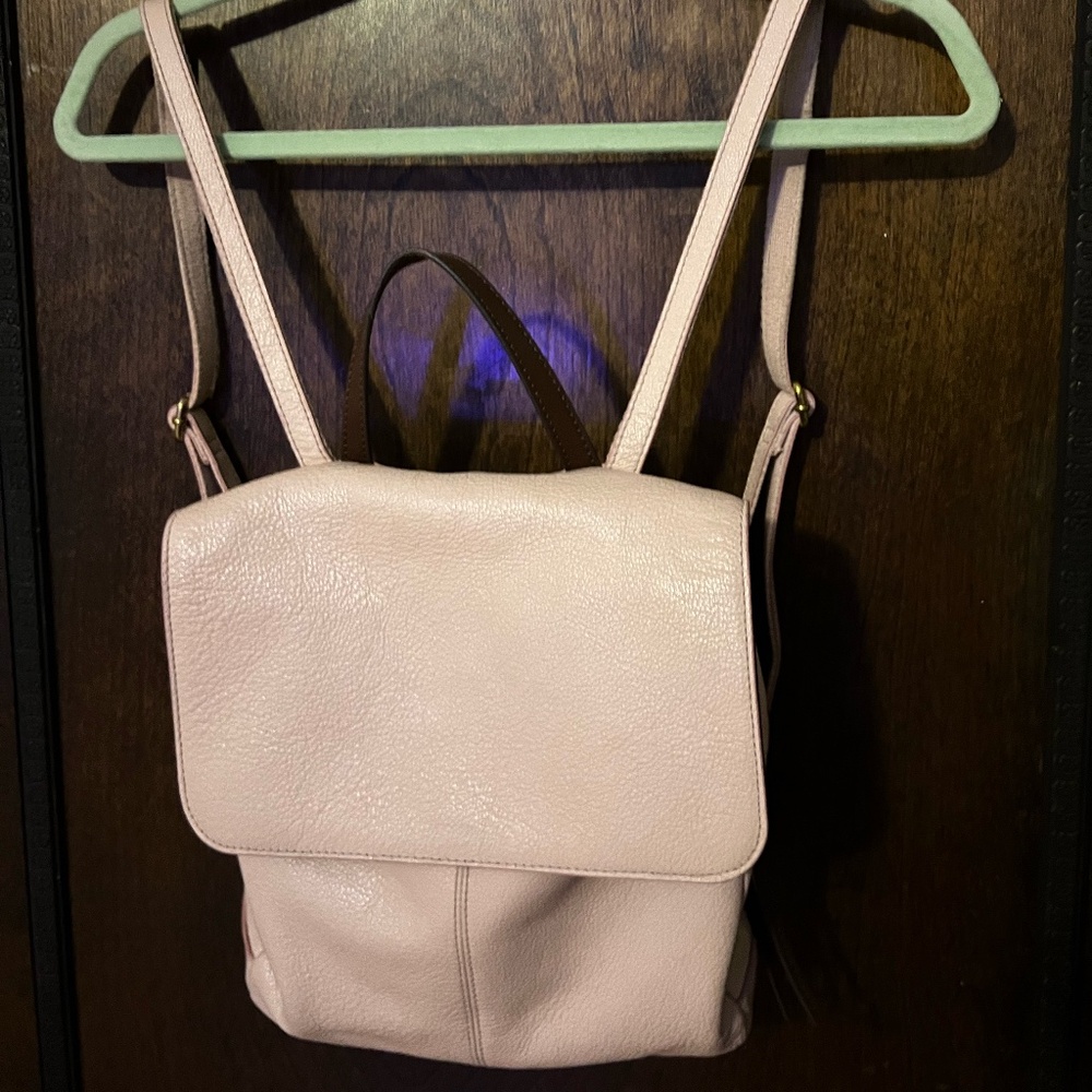 Fossil leather pink backpack